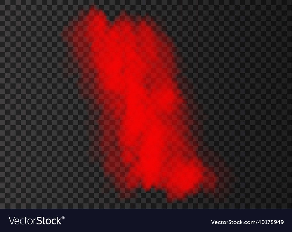 Red smoke isolated on transparent background Vector Image