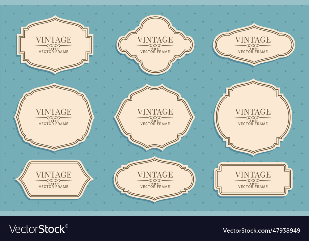 Retro vintage frames collection Royalty Free Vector Image