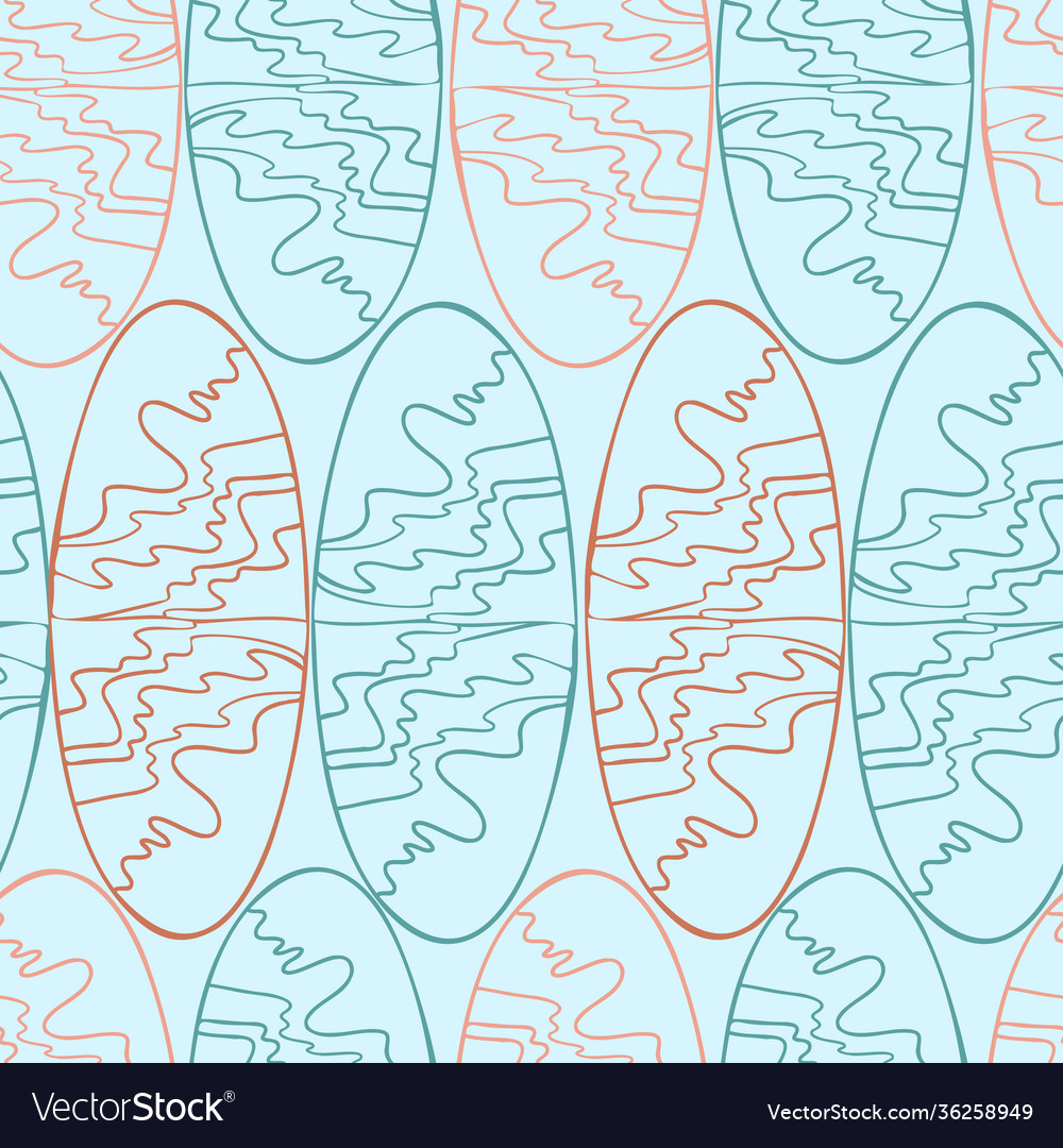 Seamless pattern with abstract geometric oval