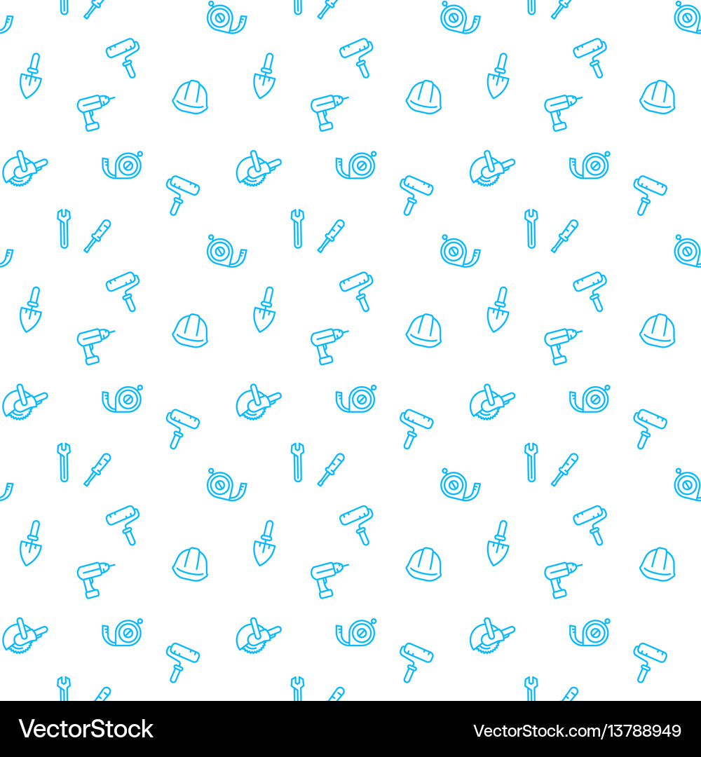Seamless pattern with construction tools and Vector Image