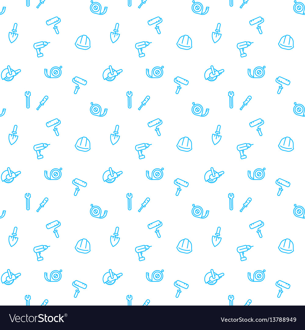 Seamless pattern with construction tools