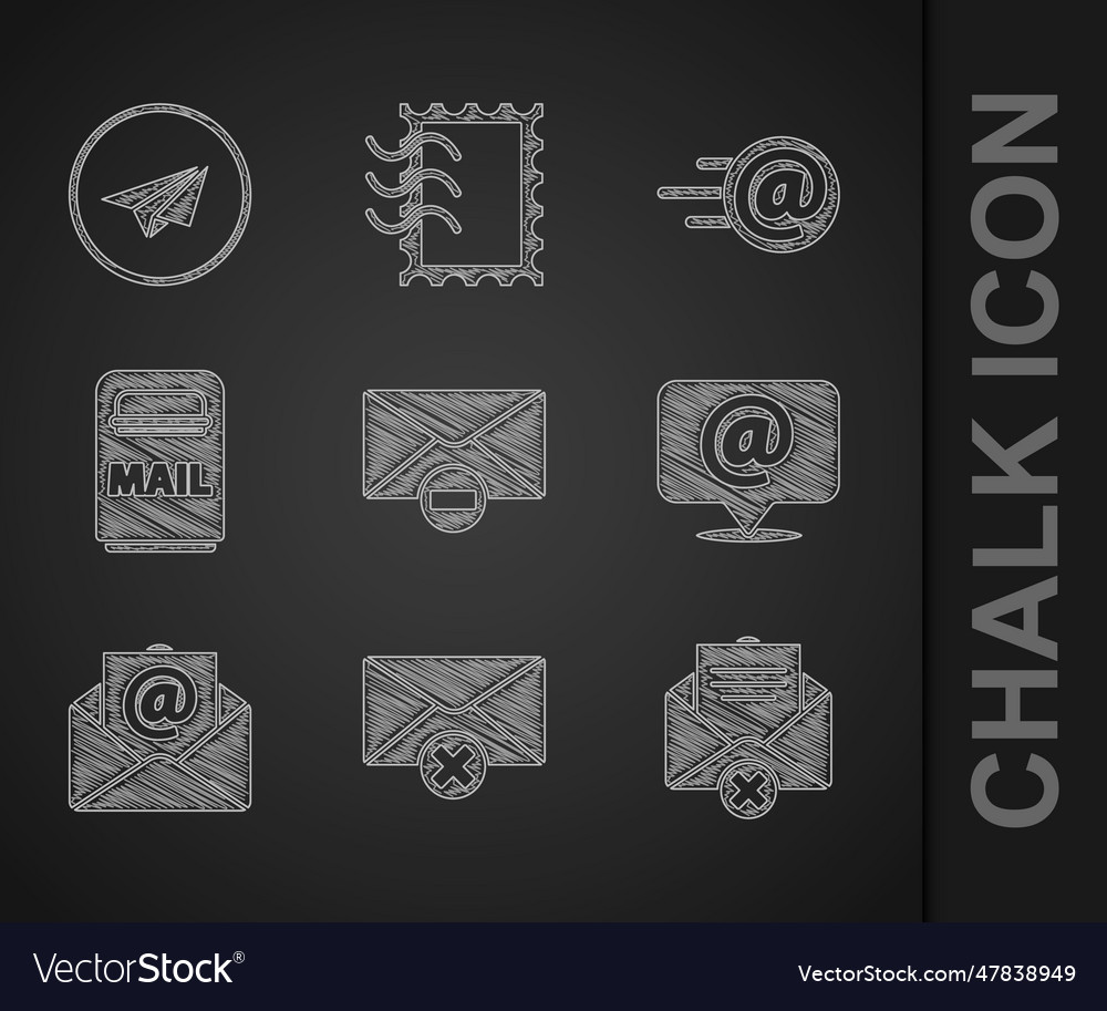 Set delete envelope mail and e-mail on speech vector image Set delete envelope mail and e-mail on speech