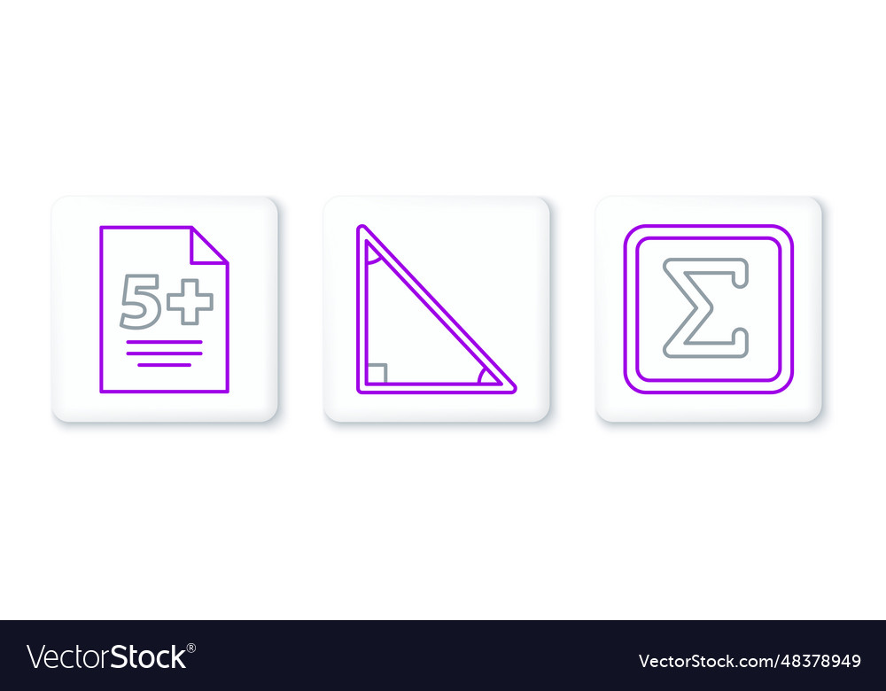 Set Zeile Sigma Symbol Test oder Prüfungsbogen vector image Set Zeile Sigma Symbol Test oder Prüfungsbogen