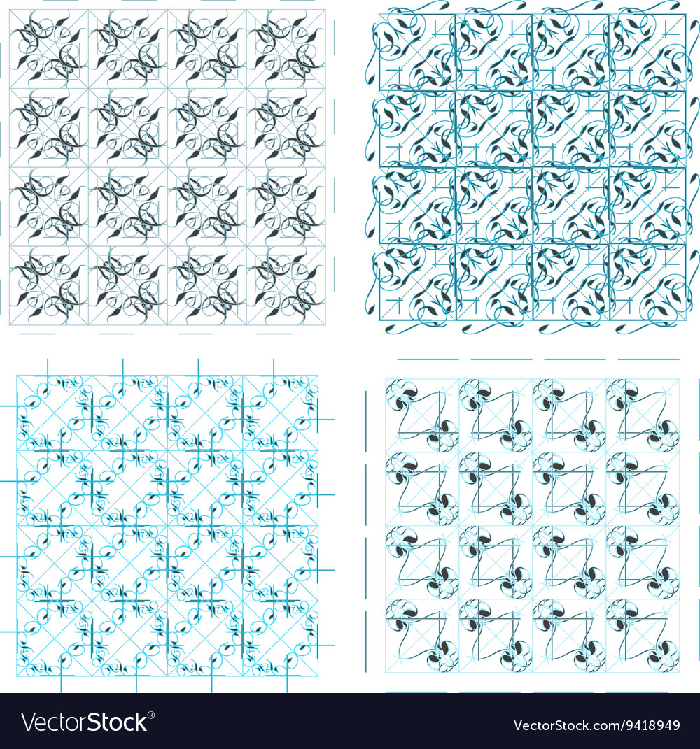 Set of colorful seamless pattern