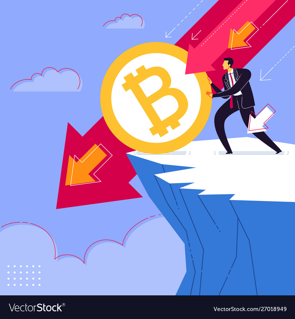 Throw away bitcoin currency saving Royalty Free Vector Image