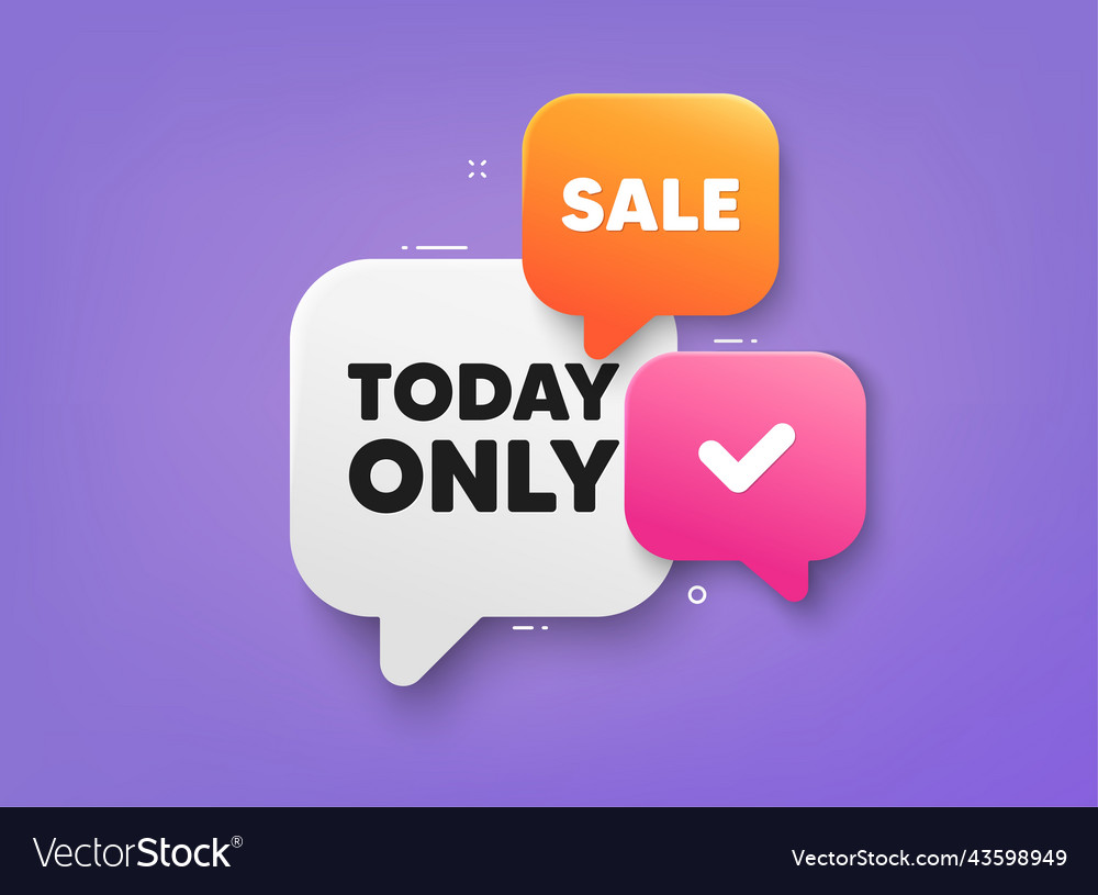 Today only sale symbol special offer sign 3d Vector Image