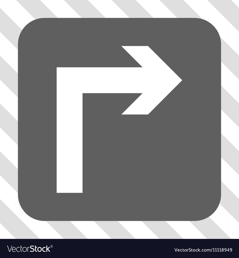 Turn right rounded square button