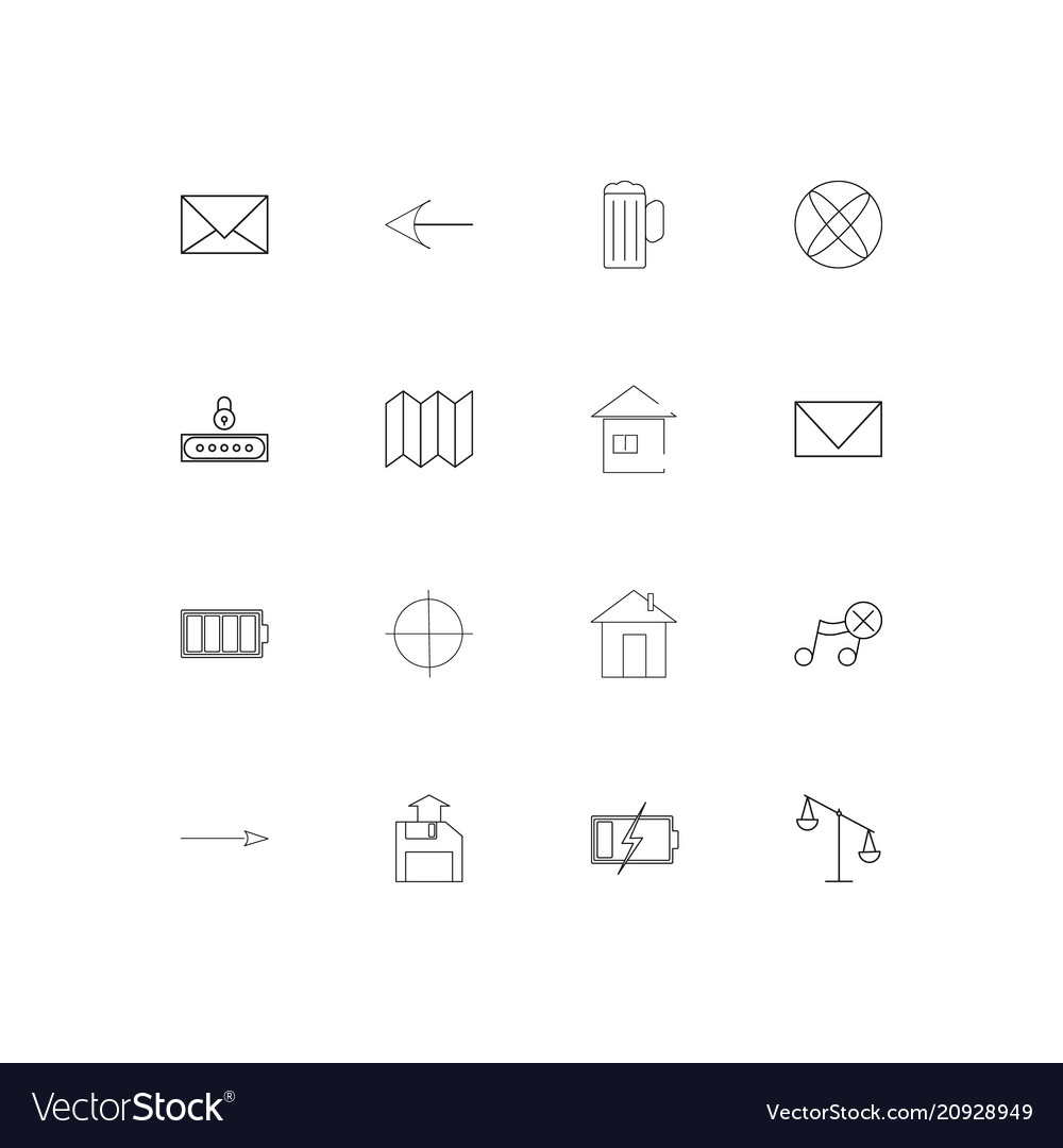Web applications linear thin icons set outlined