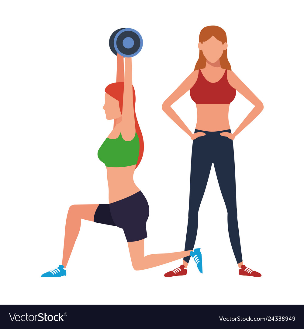 Women Working Out Royalty Free Vector Image Vectorstock