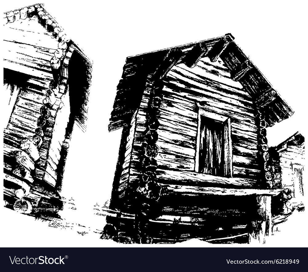 Wooden Houses Royalty Free Vector Image Vectorstock