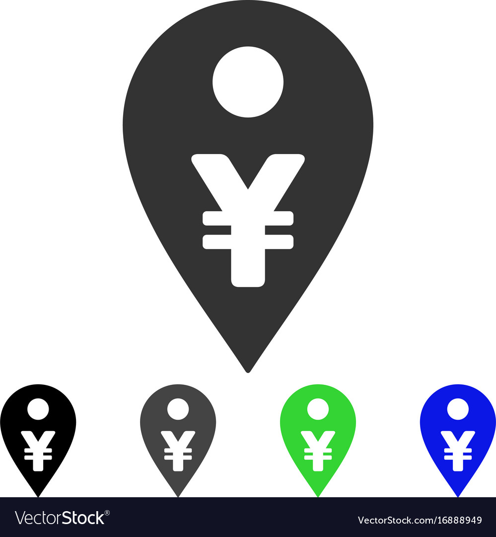 Yen map marker flat icon