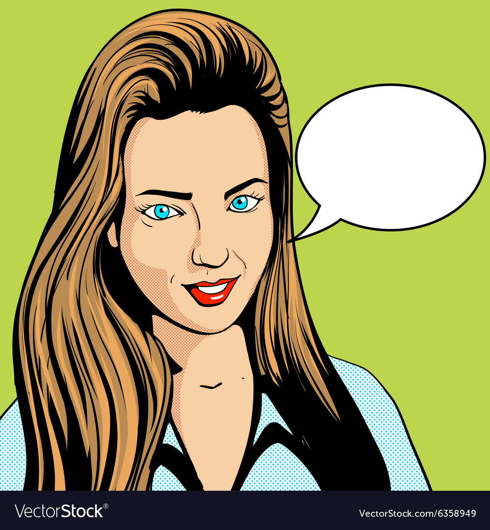 Young Woman Pop Art Retro Royalty Free Vector Image