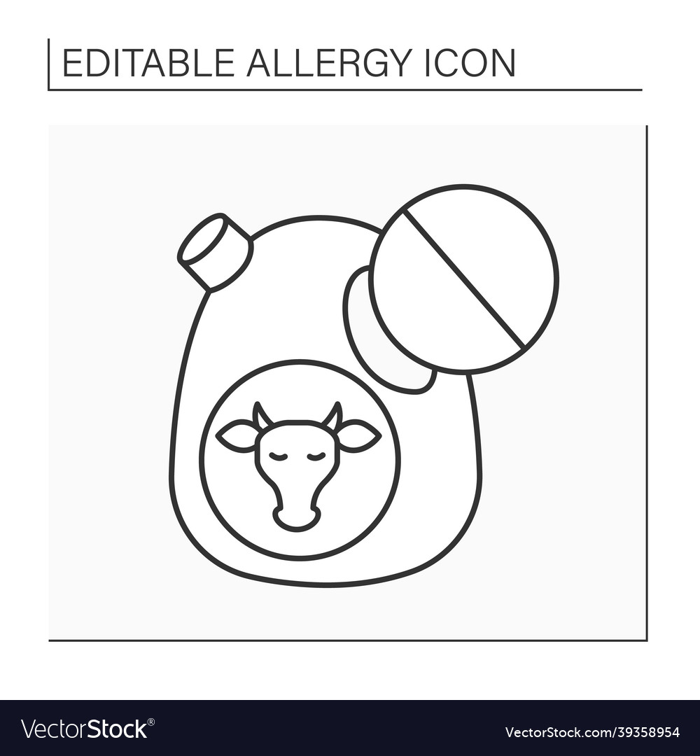 Allergy to food line icon