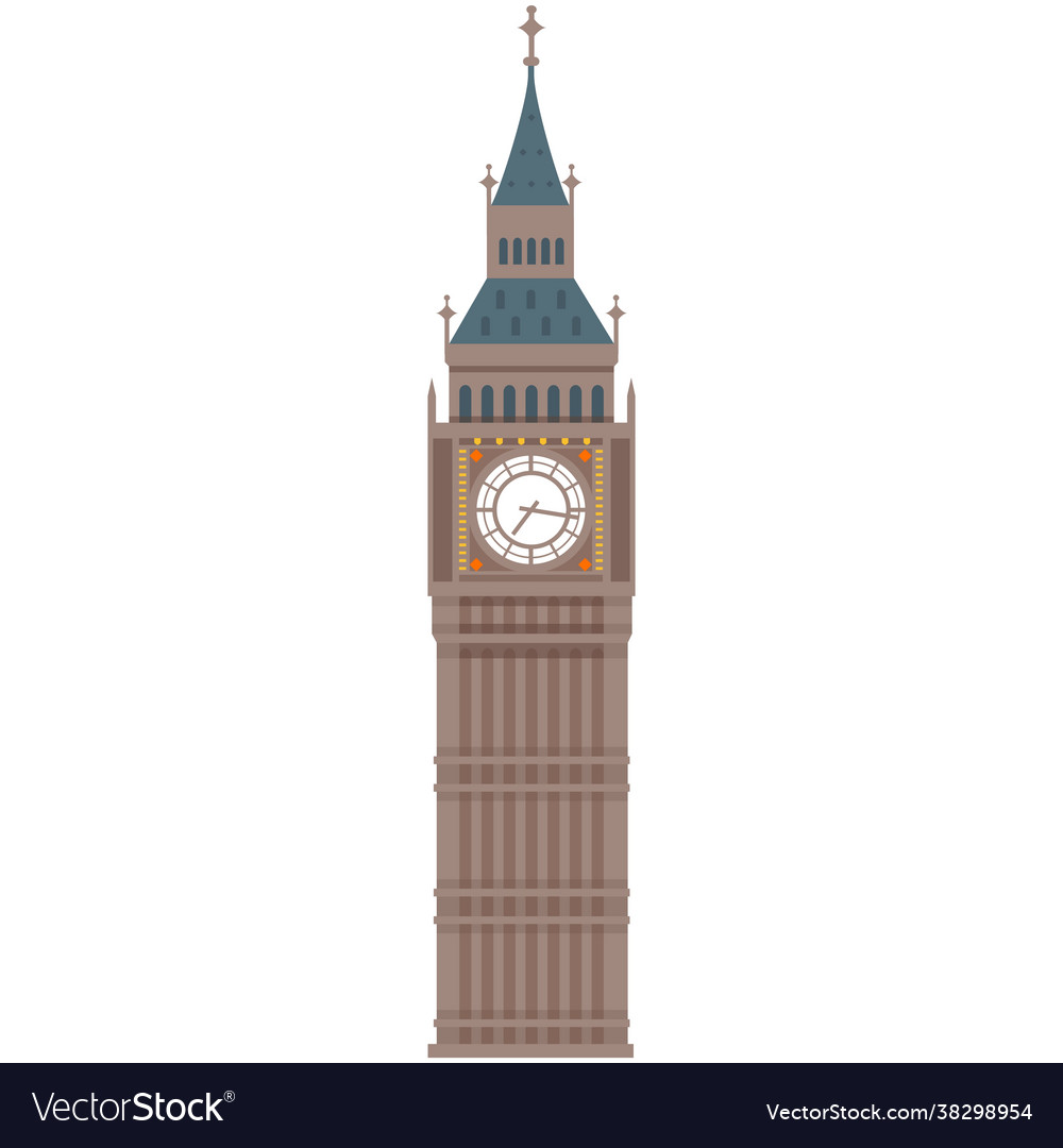 Big ban tower isolated Royalty Free Vector Image