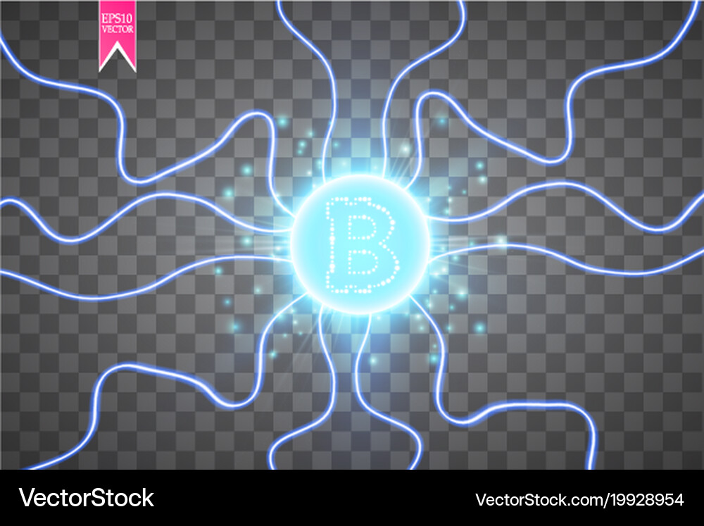 Bitcoin mining conceptual digital Royalty Free Vector Image