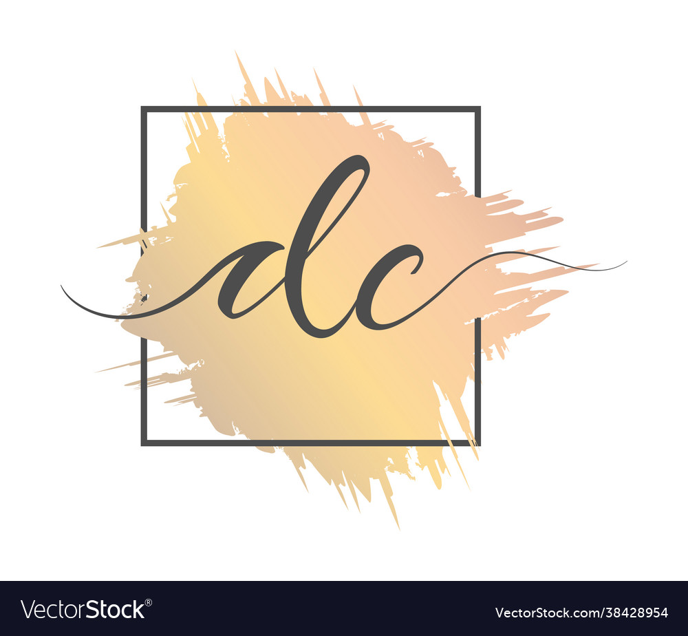 Calligraphic lowercase letters dc are written Vector Image