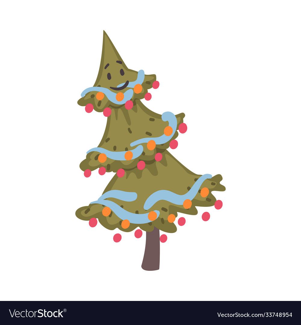 Christmas tree cartoon character symbol xmas