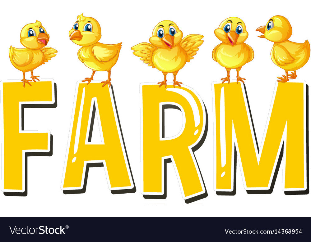 font-design-for-word-farm-royalty-free-vector-image