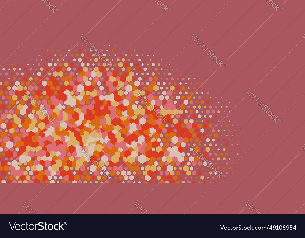 Geometric multi size hexagon with color