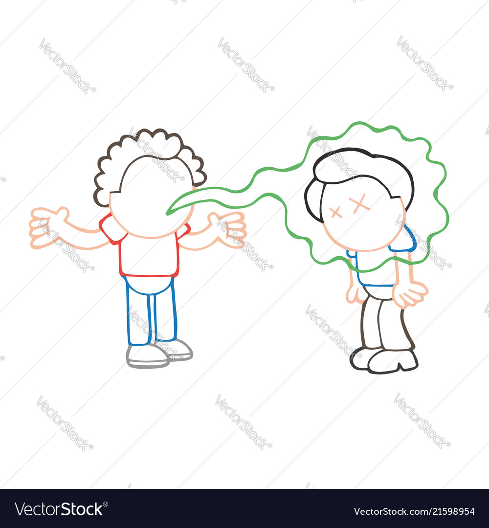 Hand-drawn cartoon of with bad breath talking Vector Image Hand-drawn cartoon of with bad breath talking Vector Image