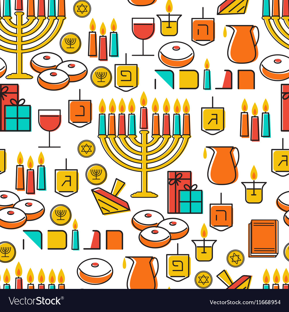 Hanukkah nahtlose Muster Simbols