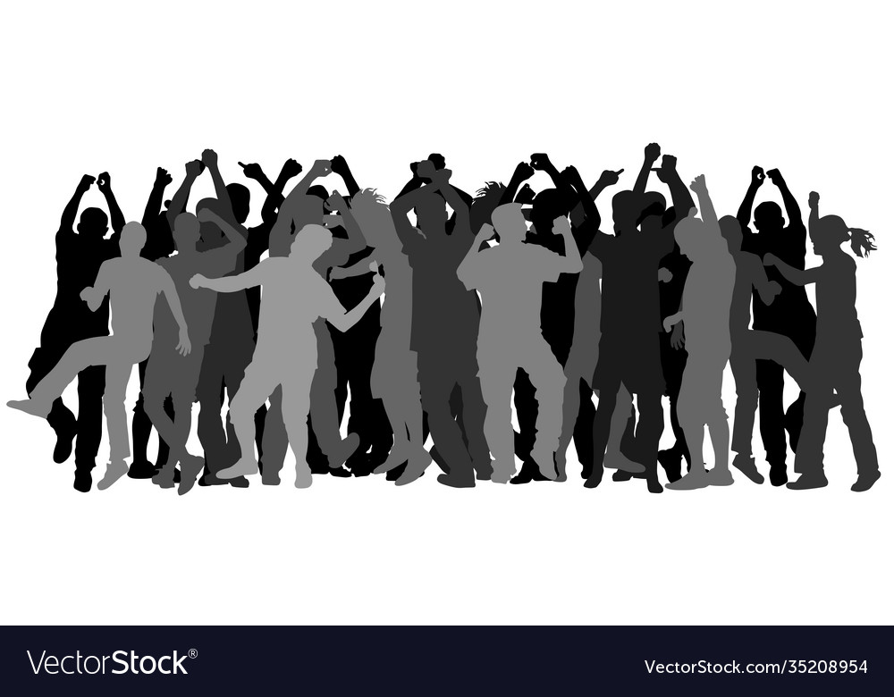 Party dancer people girls and boys silhouette