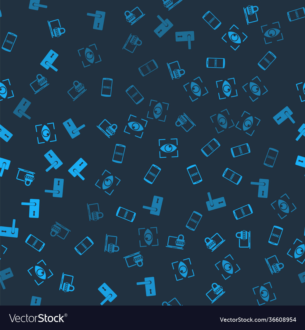 Set laptop with password mobile and eye scan vector image Set laptop with password mobile and eye scan