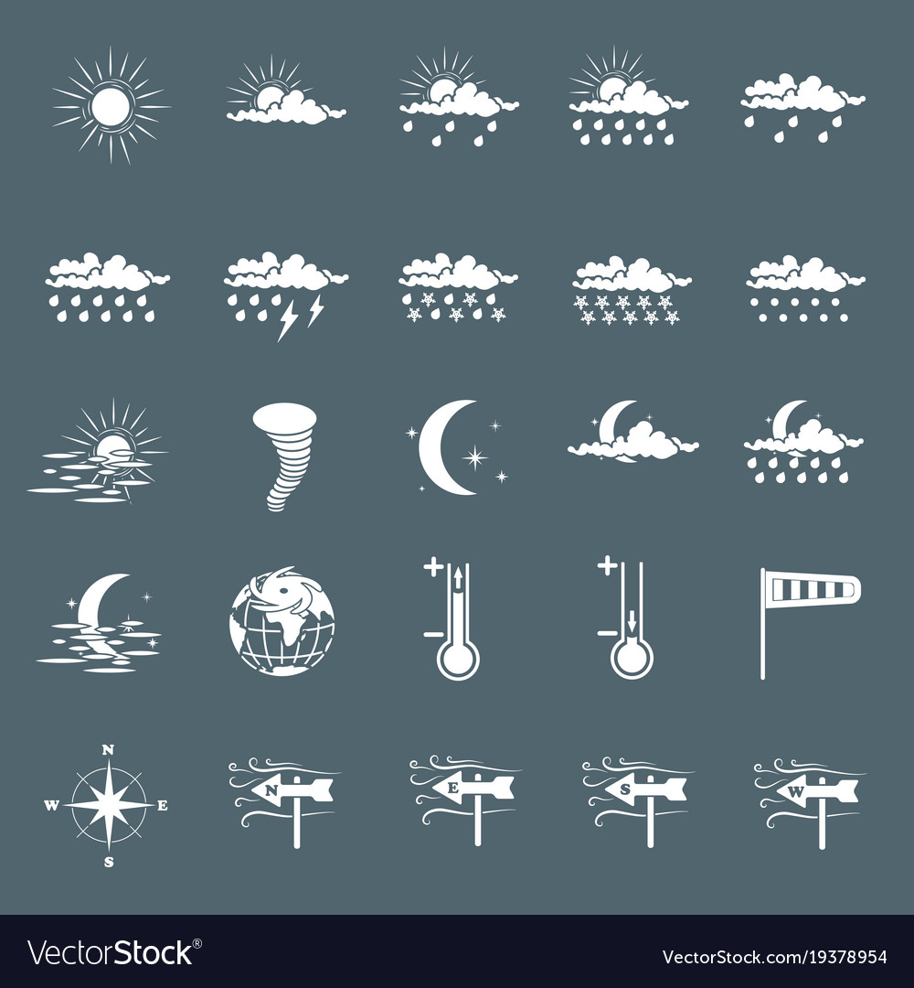 Set with different weather icons