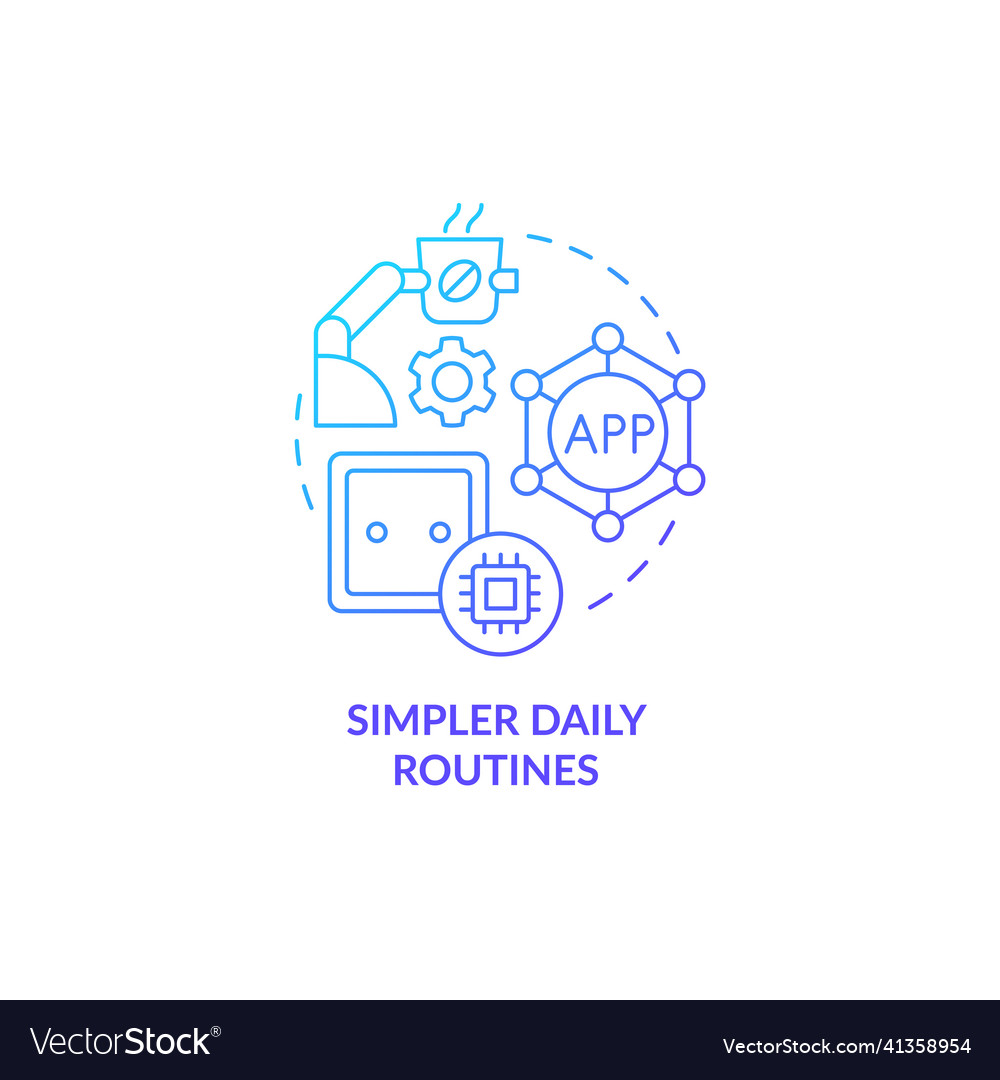 Simpler daily routines blue gradient concept icon