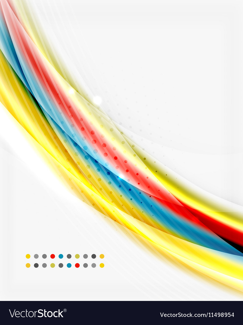 Smooth colorful line on white wave abstract