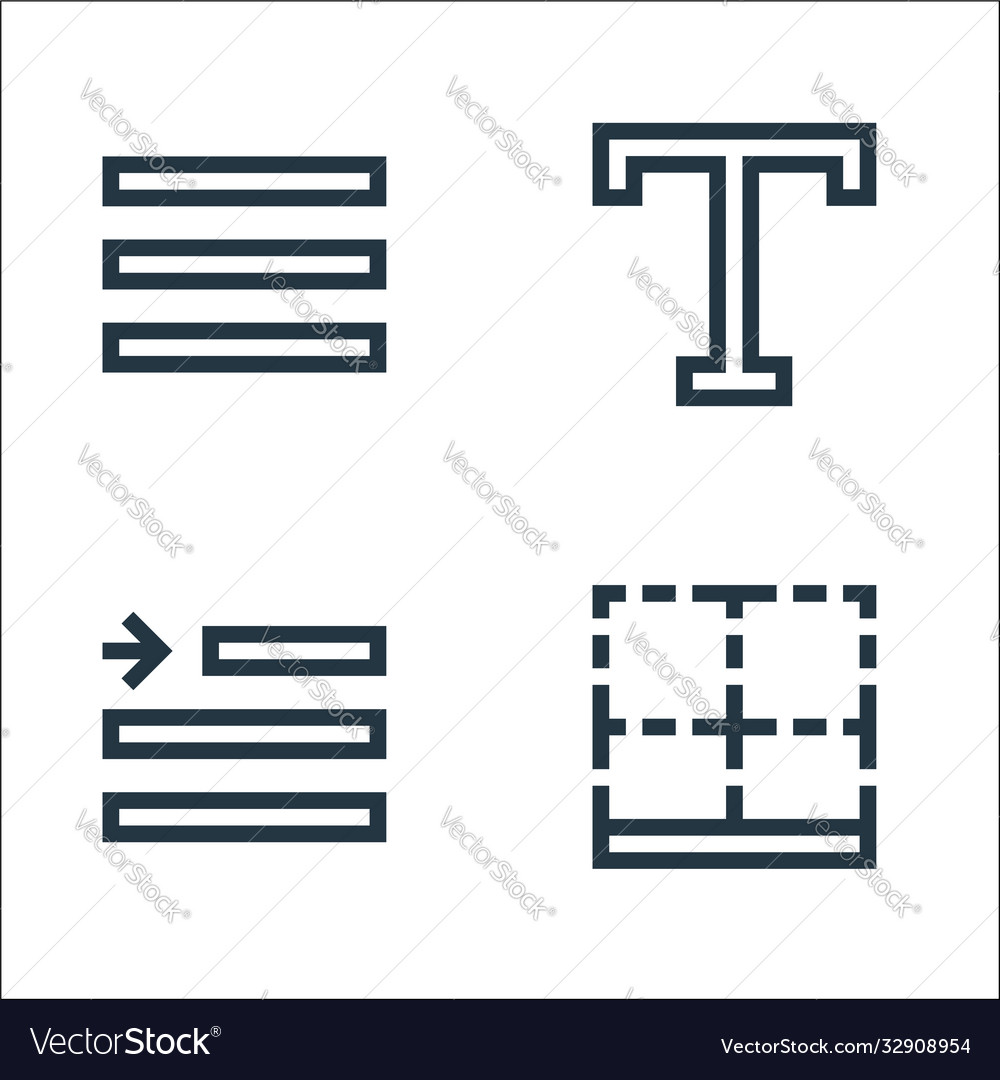 Text editor line icons linear set quality vector image Text editor line icons linear set quality