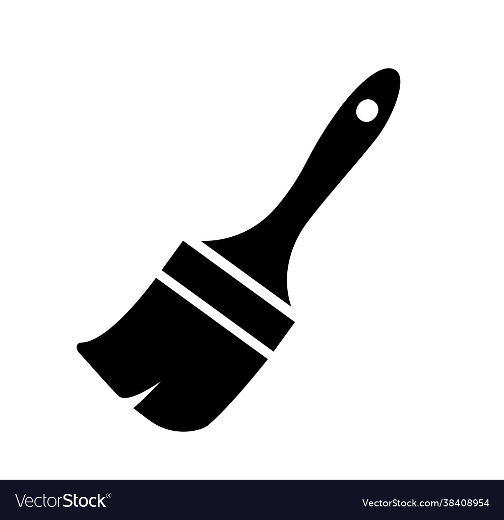 Vector Paint Brush Silhouette   Tool Paint Brush Single Silhouette Icon Vector 38408954 