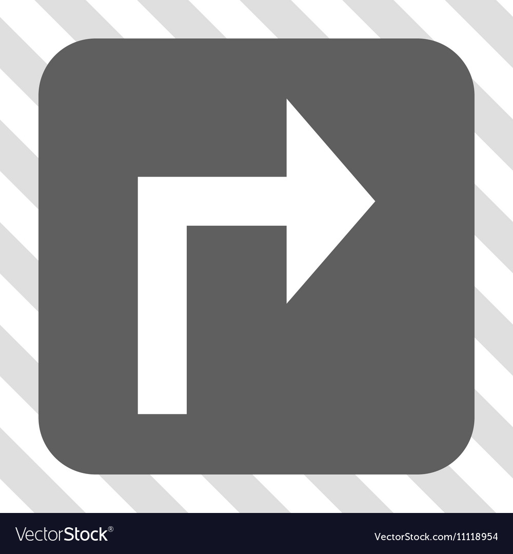 Turn right rounded square button