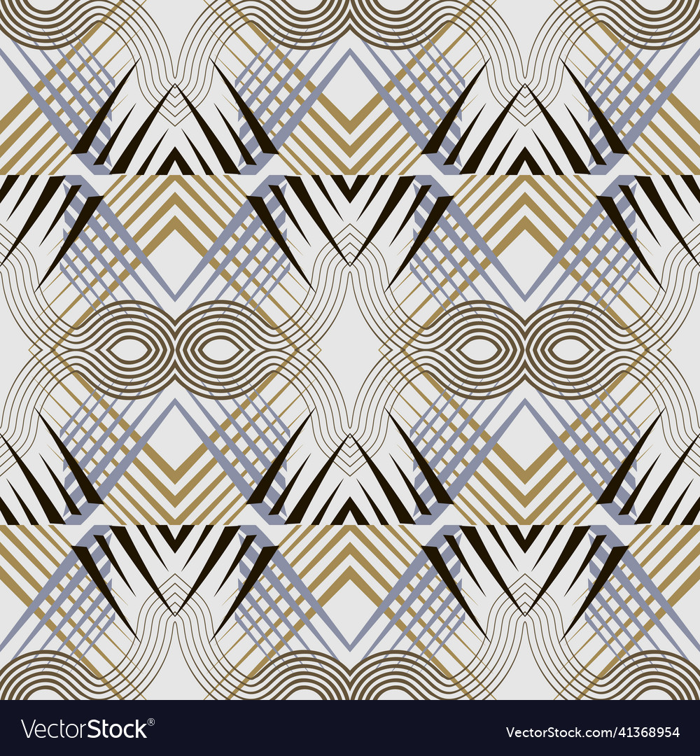Zigzag and wavy lines seamless pattern striped vector image Zigzag and wavy lines seamless pattern striped