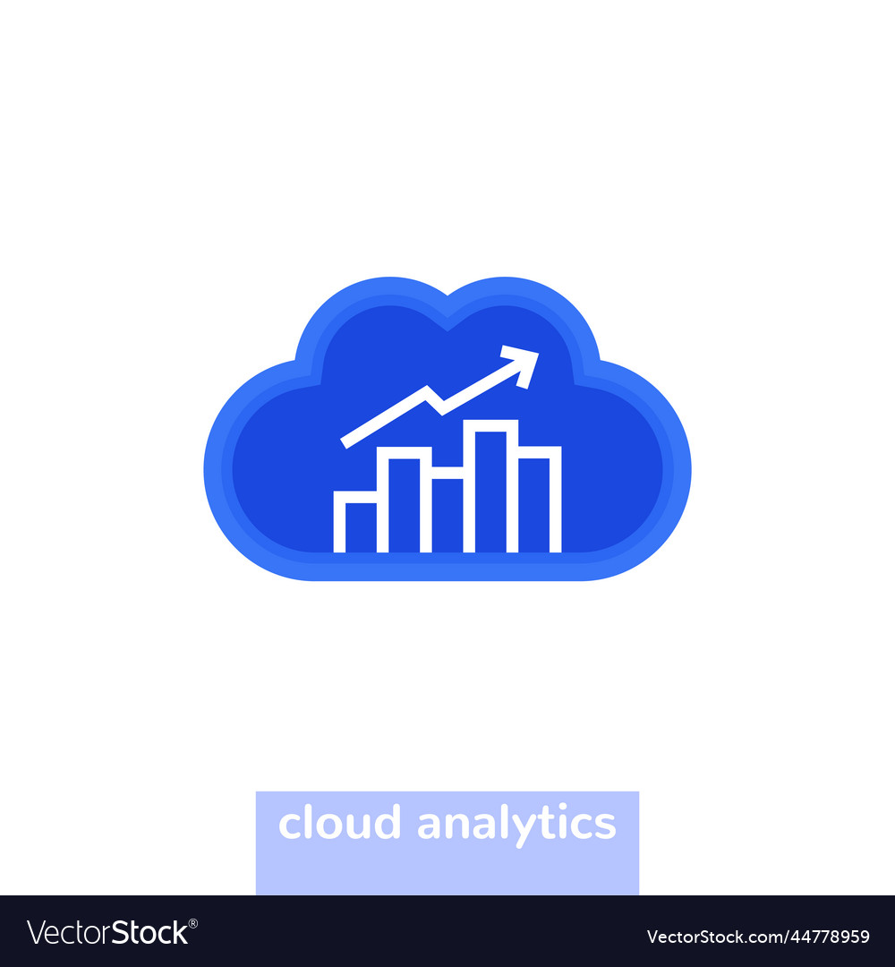 Cloud analytics icon with a graph