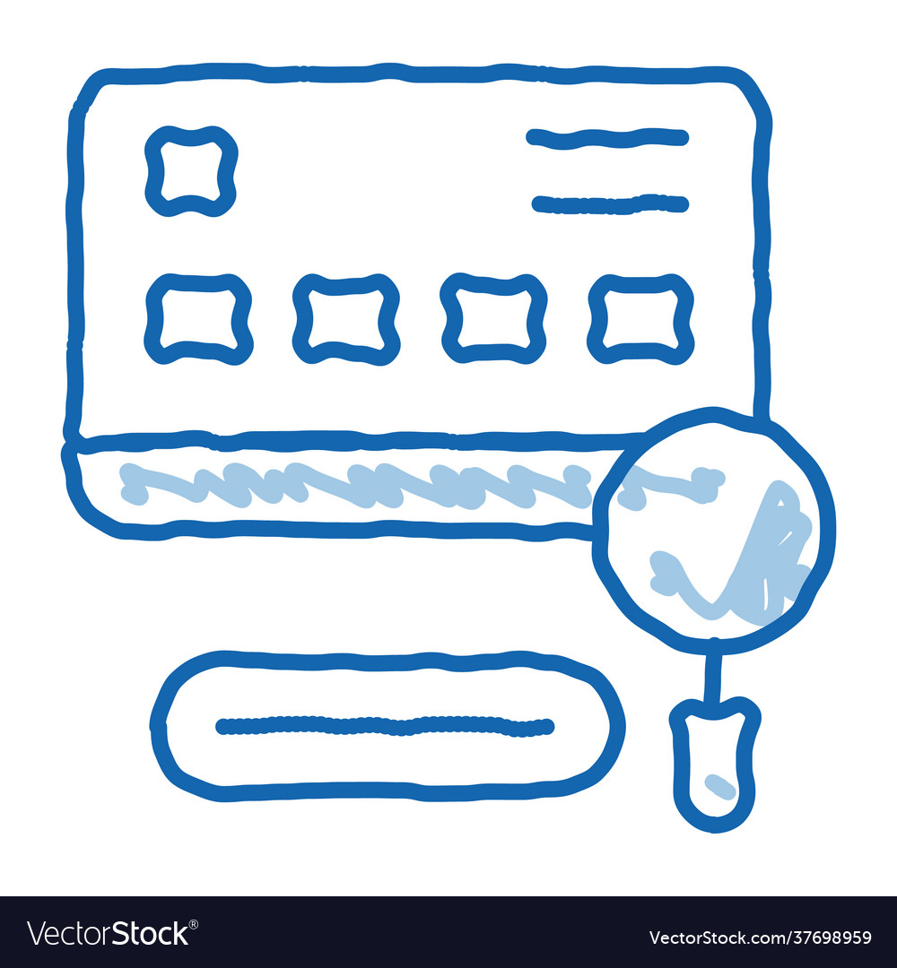 Credit card study doodle icon hand drawn