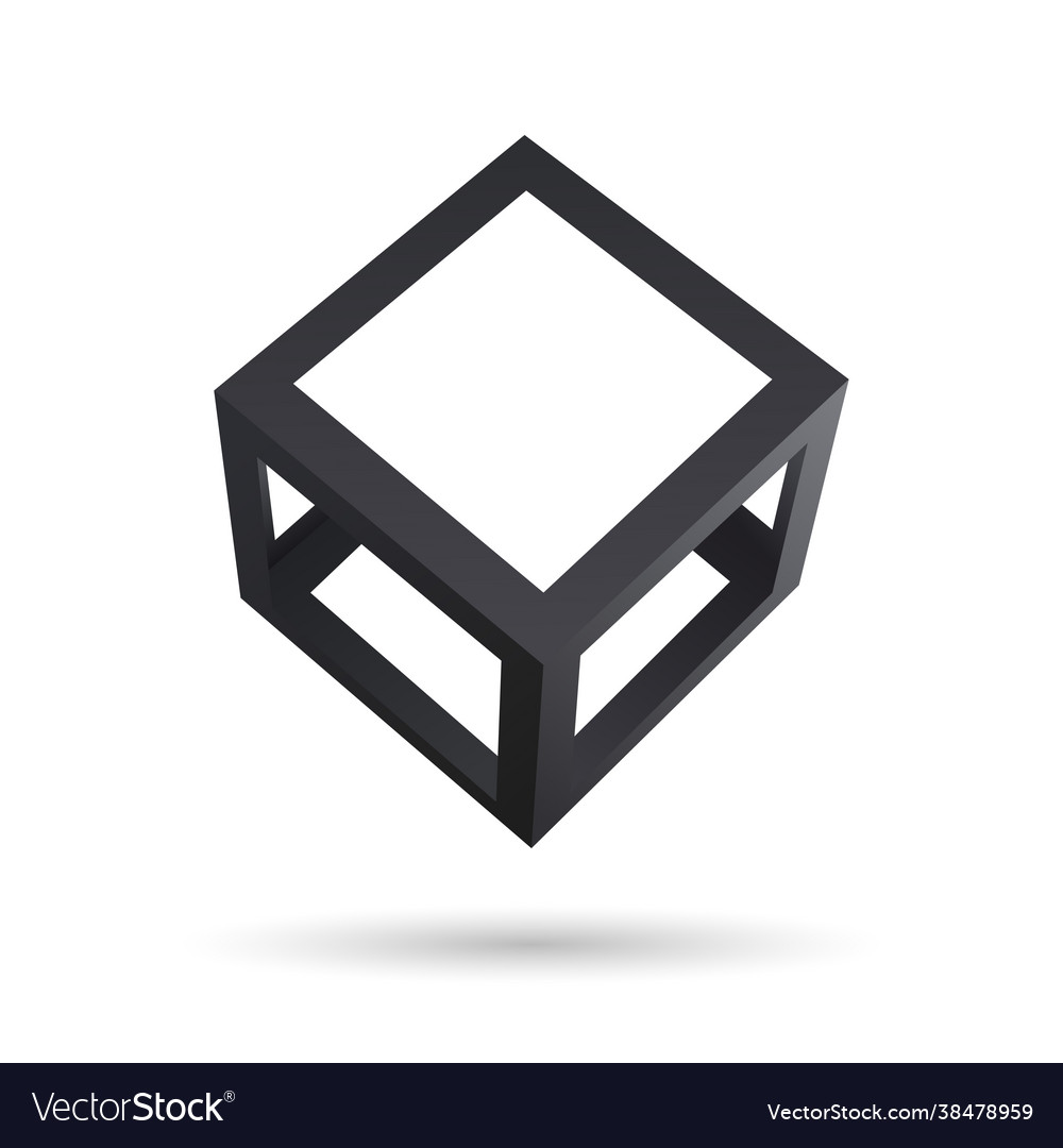 Cube icon 3d frames for your presentation vector image Cube icon 3d frames for your presentation