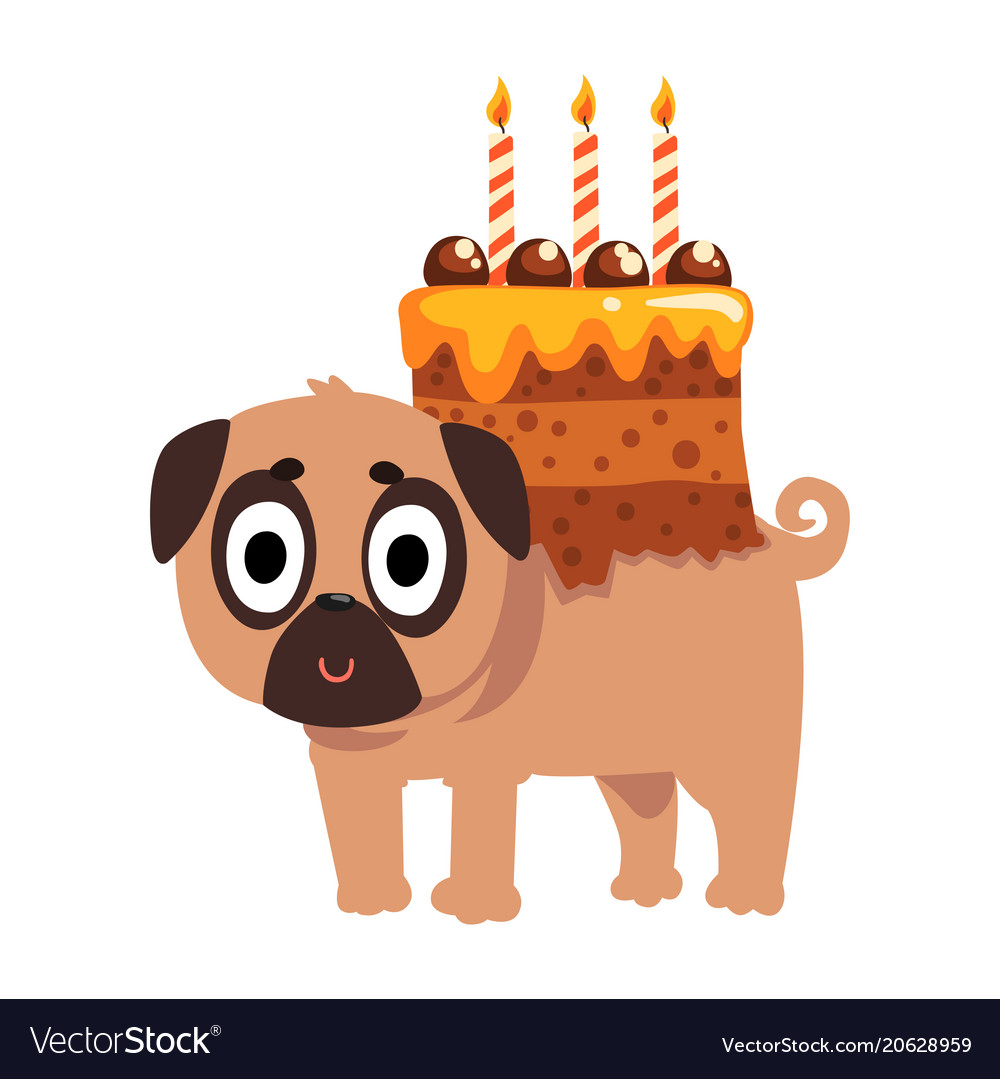 pug dog birthday cake
