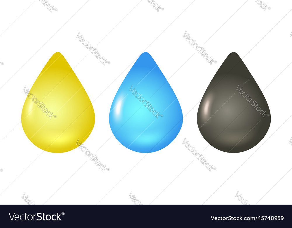 Different drops in 3d style Vector Image Different drops in 3d style