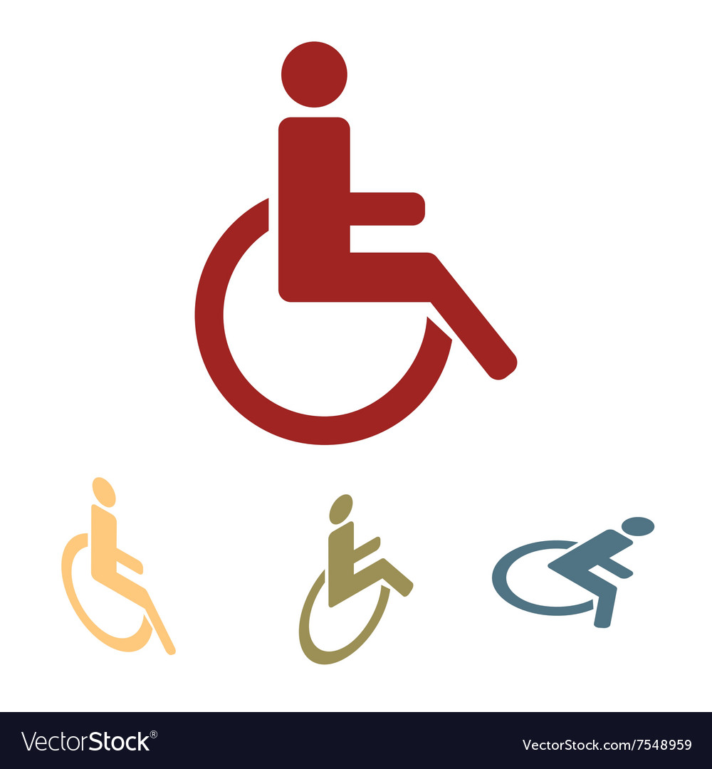 Disabled icon set isometric effect