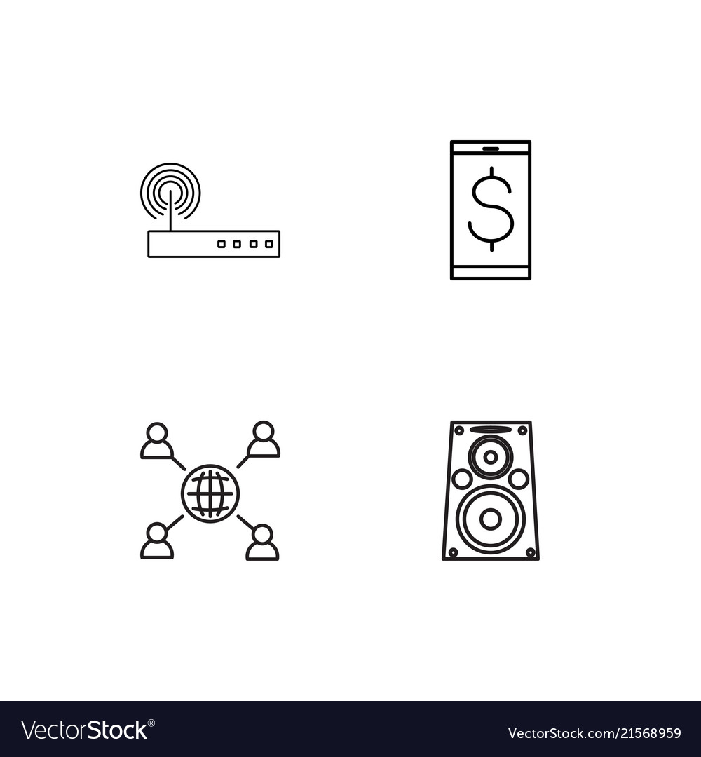 Electrical devices linear icons set simple