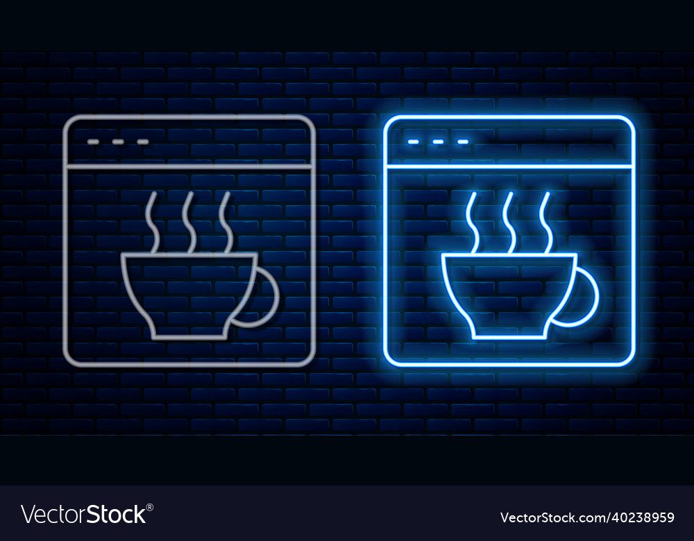 Glowing neon line software web developer vector image Glowing neon line software web developer