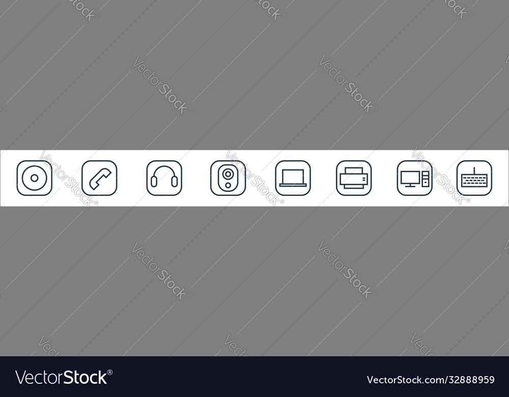 Hardware and gadgets line icons linear set
