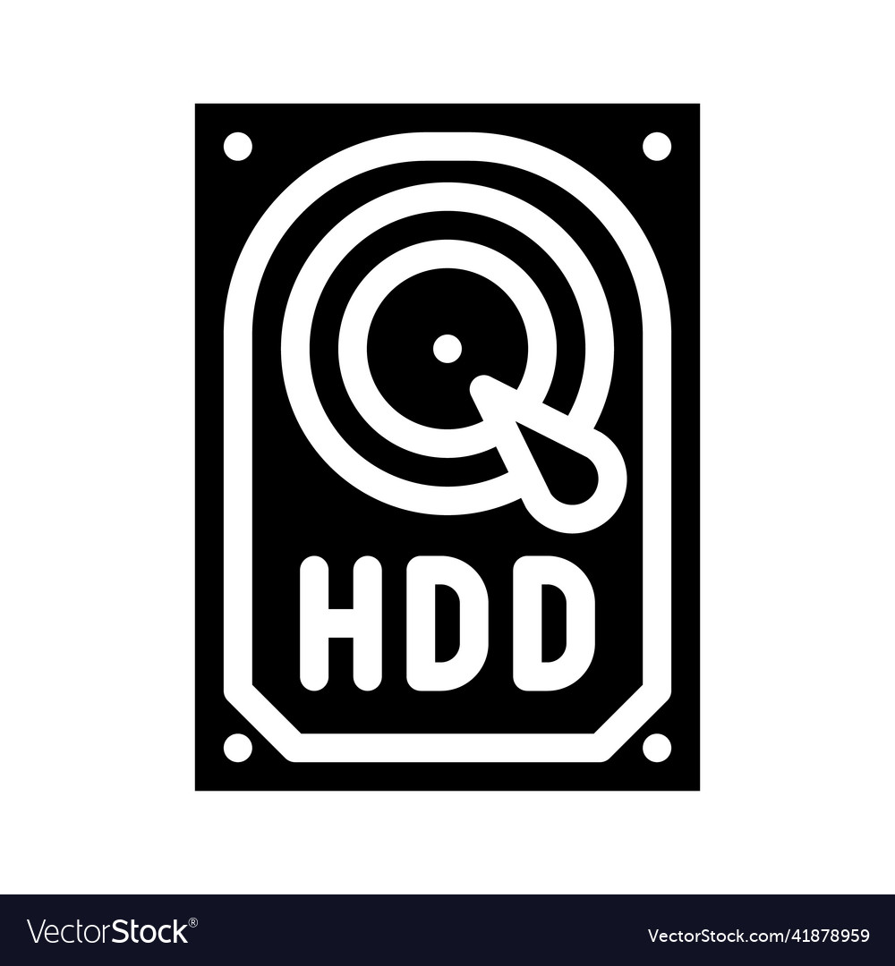 Hdd computer part glyph icon