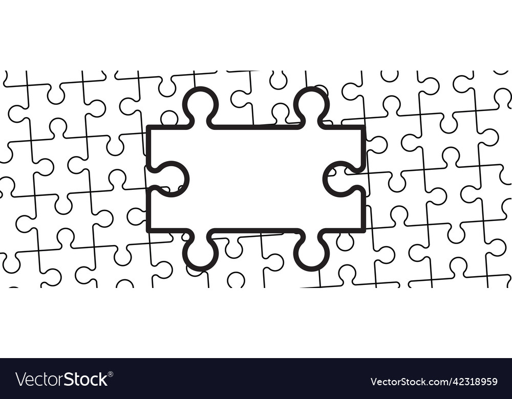 Jigsaw puzzle pieces connection line pattern