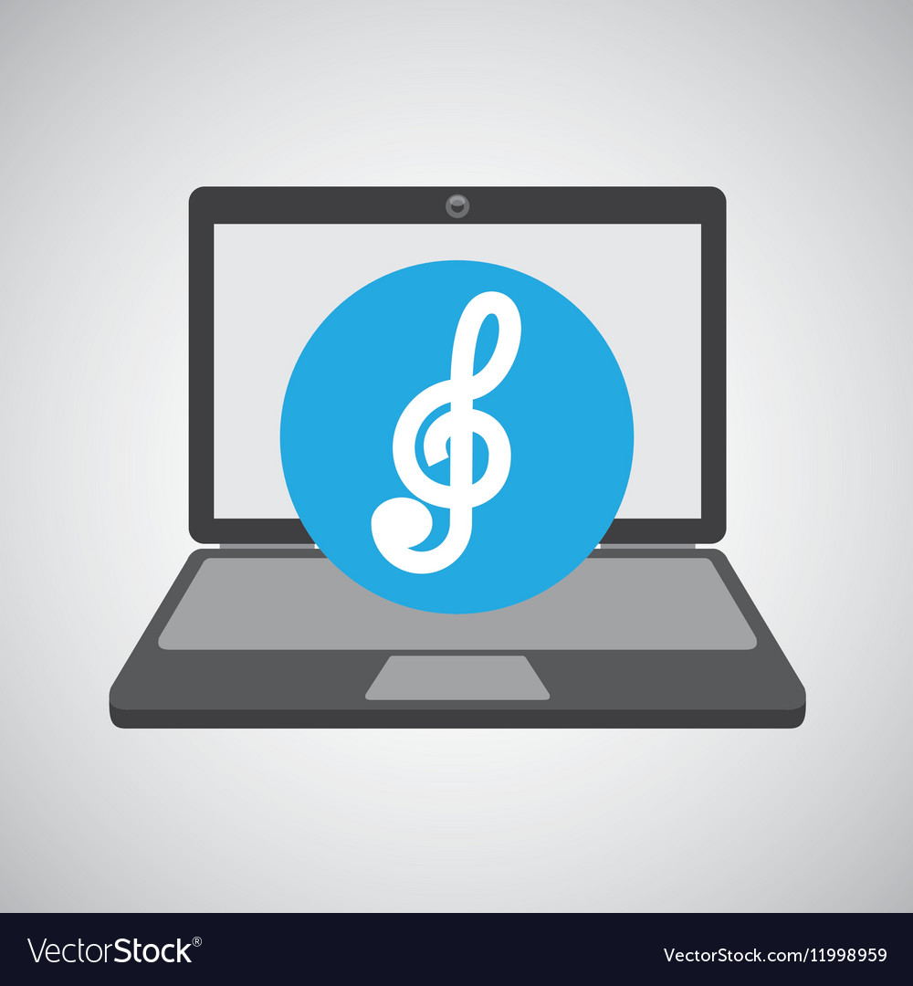 Laptop music technology clef note