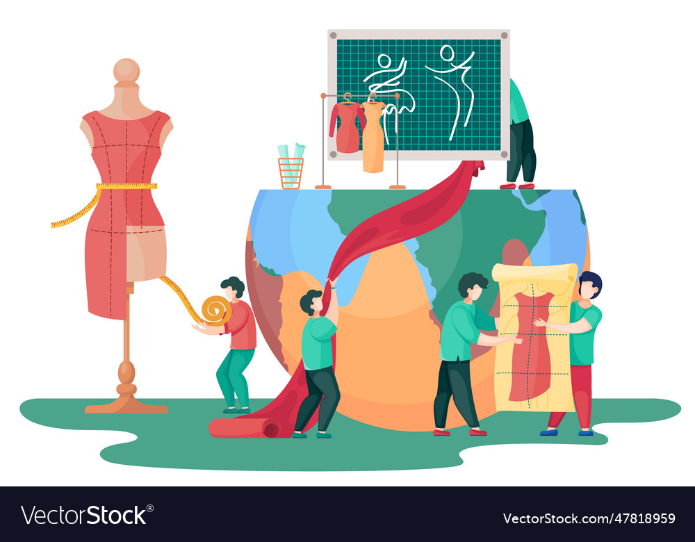 Manufacture of wearing apparel and its impact vector image
