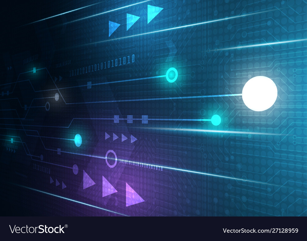 Neon arrow speed and technology data load vector image Neon arrow speed and technology data load