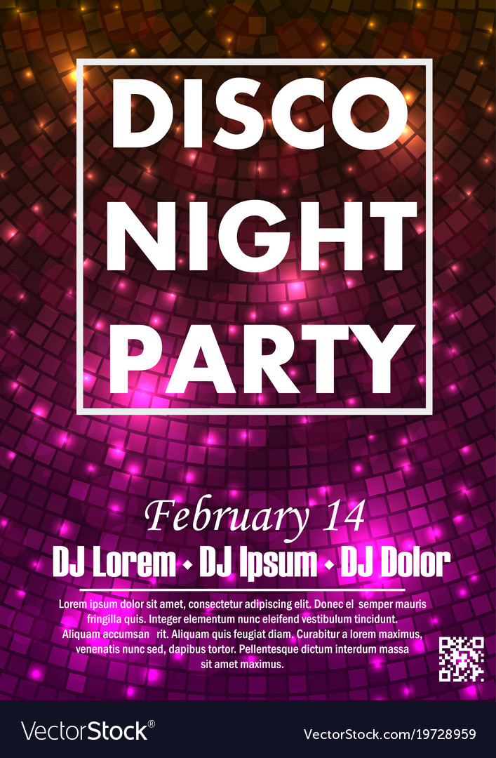 Night dance party music poster template