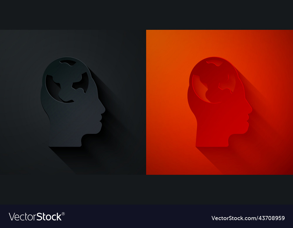 Paper cut learning foreign languages icon isolated